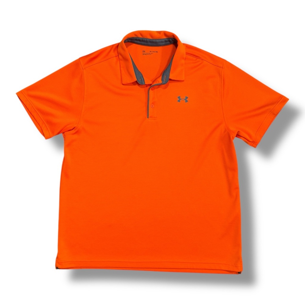 Under Armour Men's Orange Polo Loose Fit Size XXL